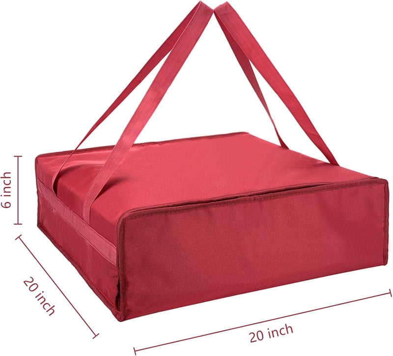 Yalin XXXL Large Insulated Cooler Bag, Styrofoam Cooler of Keep Food Hot or Cold, Reusable Double Zipper Food Delivery Bag for Grocery Shopping, 23" W x 15" H x 14" D (Red, 20" W x 20" D x 6" H) - Image 4
