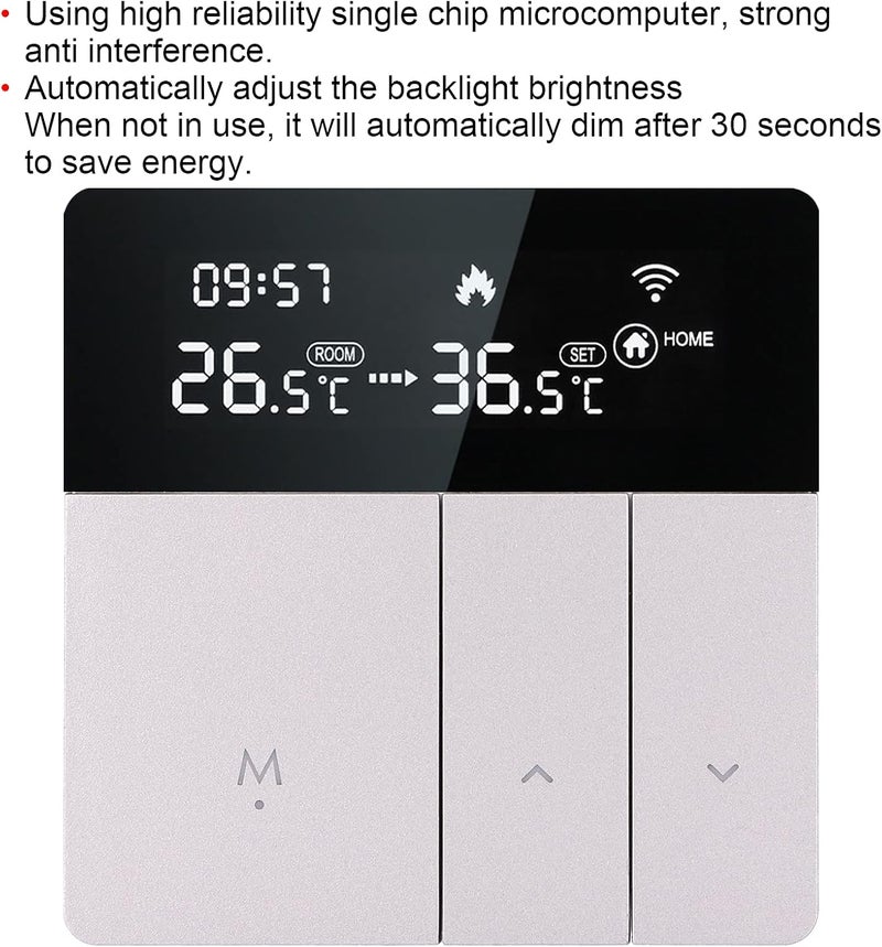 aqxreight Smart Temperature Controller Remote Thermostat Voice Control LCD Screen 95‑230V (GE Plumbing + Heating), aqxreightb7s6yhdafv-13 - Image 3