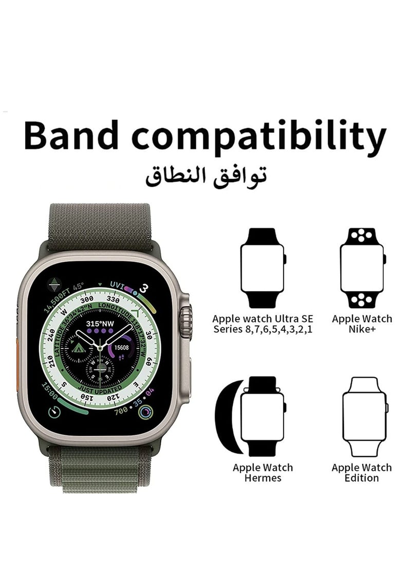 ELTRAZONE - for Apple Watch Band Ultra Strap 42mm 44mm 45mm 49mm Alpine Loop Nylon Replacement Bands with Adjustable Sport Titanium G-hook Braided Straps for iWatch Ultra Series 8 7 SE 6 5 4 3 2 1 - Image 1