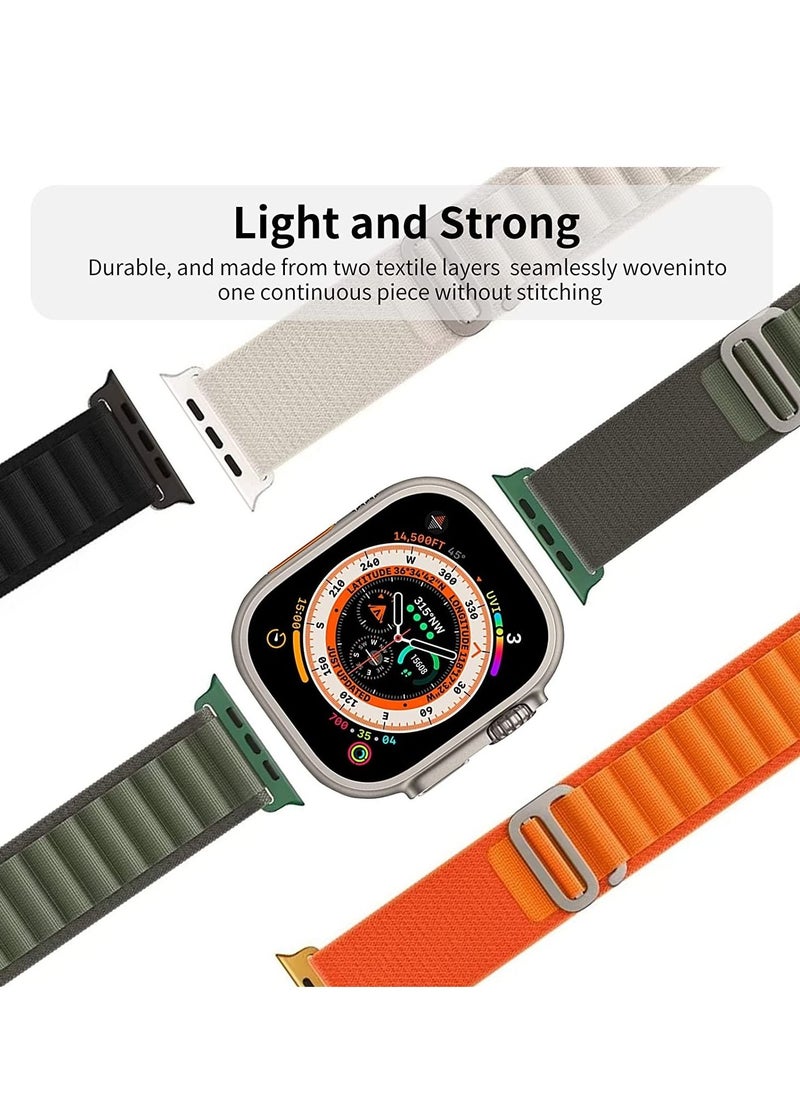 ELTRAZONE - for Apple Watch Band Ultra Strap 42mm 44mm 45mm 49mm Alpine Loop Nylon Replacement Bands with Adjustable Sport Titanium G-hook Braided Straps for iWatch Ultra Series 8 7 SE 6 5 4 3 2 1 - Image 1
