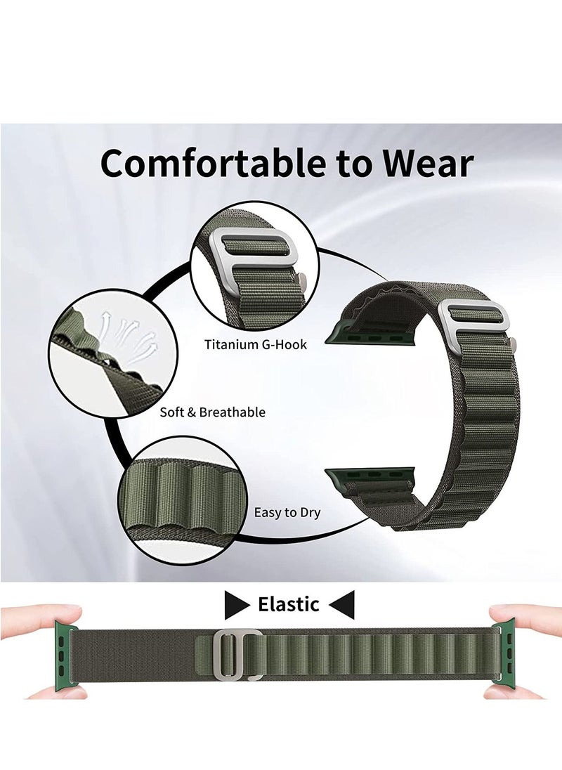 ELTRAZONE - for Apple Watch Band Ultra Strap 42mm 44mm 45mm 49mm Alpine Loop Nylon Replacement Bands with Adjustable Sport Titanium G-hook Braided Straps for iWatch Ultra Series 8 7 SE 6 5 4 3 2 1 - Image 1