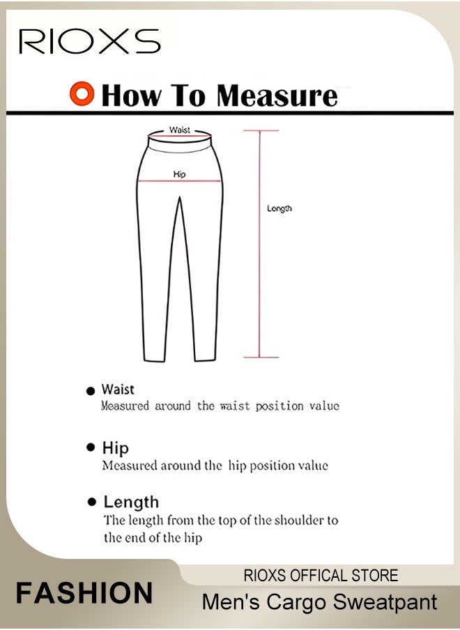 RIOXS - Comfortable Joggers for Men, Casual Work Trousers, Cargo Jogging Tracksuit Bottoms, Drawstring Sweatpants with Multiple Pockets, Loose Cargo Sweatpants, Suitable for Outdoor Activities and Daily Leisure - Image 1