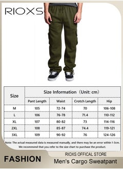 RIOXS Comfortable Joggers for Men, Casual Work Trousers, Cargo Jogging Tracksuit Bottoms, Drawstring Sweatpants with Multiple Pockets, Loose Cargo Sweatpants, Suitable for Outdoor Activities and Daily Leisure  - Image 5