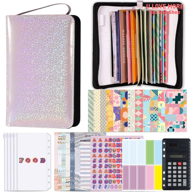 A6 Pu Leather Budget Binder Planner With Zipper Pockets Cash - Image 5