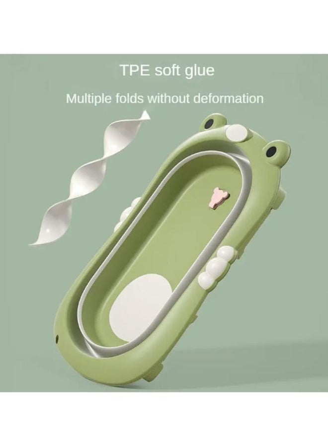 Fab N Funky Frog Style Foldable Bath Tub with Drain Plug, Temperature Indicator, Sturdy Construction, 0 Months+, 80 x 52 x 23cm (Unfolded) - Yellow - Image 3