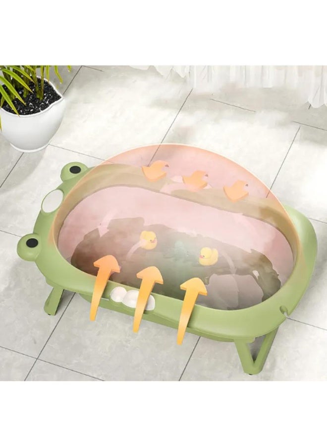 Fab N Funky Frog Style Foldable Bath Tub with Drain Plug, Temperature Indicator, Sturdy Construction, 0 Months+, 80 x 52 x 23cm (Unfolded) - Yellow - Image 2