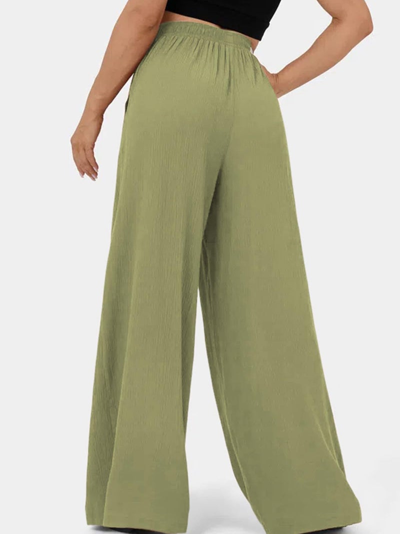 Independent Site 2023 Popular Women'S High-Waisted Wide-Leg Pants Casual Loose Pure Color Long Work Clothing - Image 4