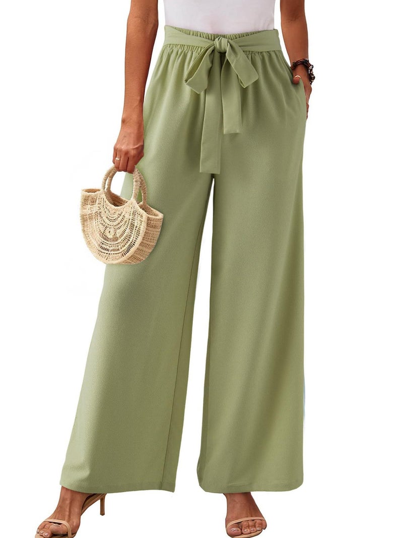 Independent Site 2023 Popular Women'S High-Waisted Wide-Leg Pants Casual Loose Pure Color Long Work Clothing - Image 2
