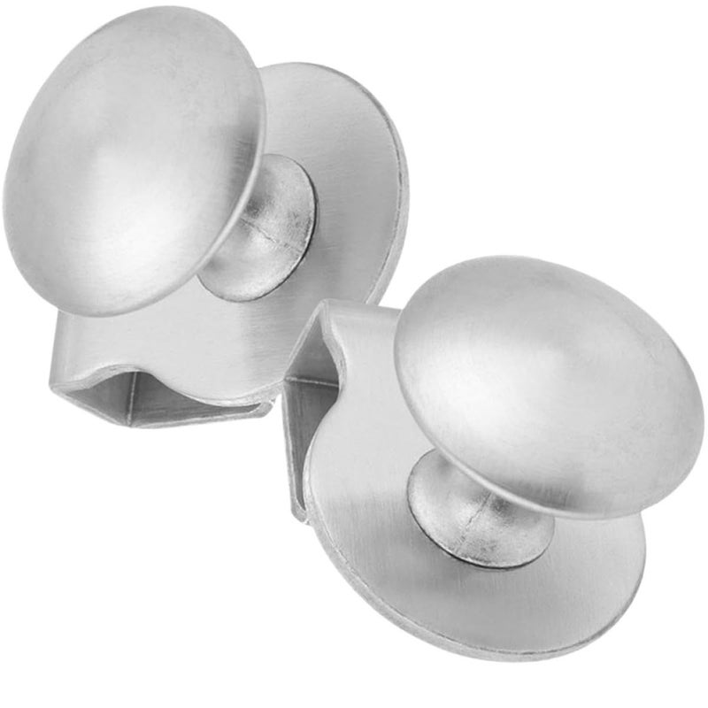 2pcs Glass Door Handles Brushed Steel Cabinet Pulls for Kitchen Cabinet Showcase Doors - Image 2