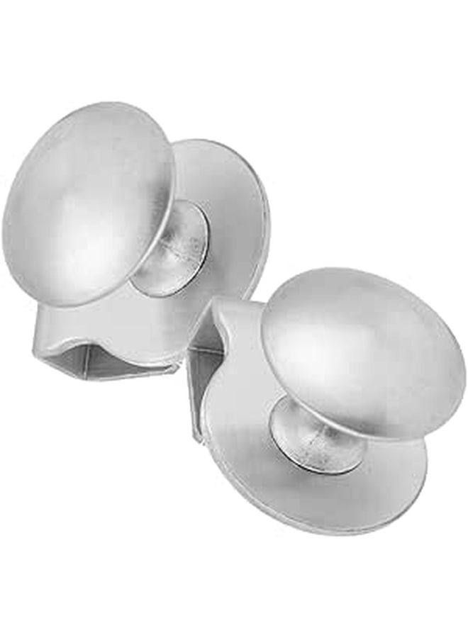 2pcs Glass Door Handles Brushed Steel Cabinet Pulls for Kitchen Cabinet Showcase Doors - Image 1