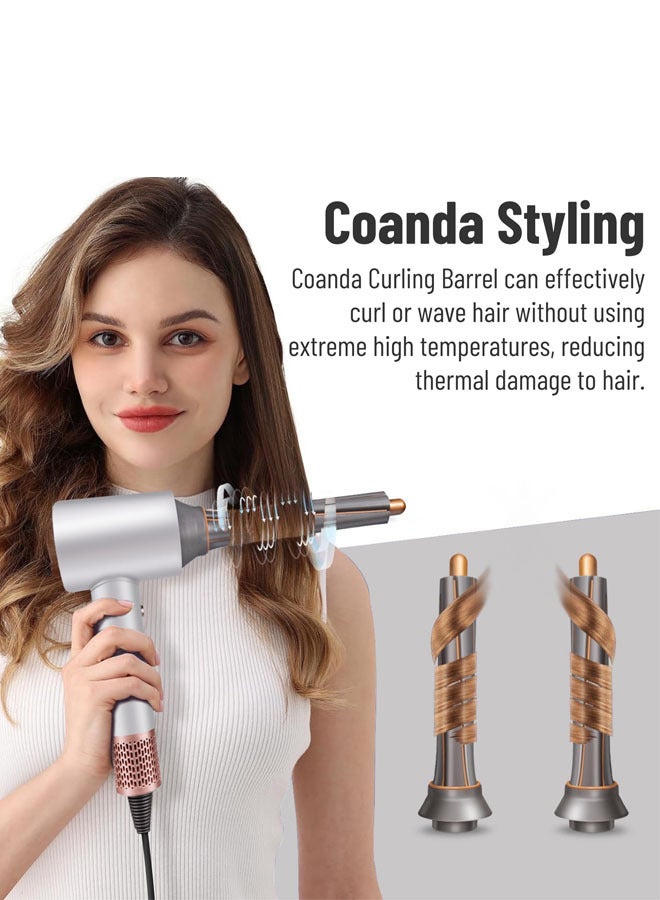 umar Hair Dryer & Hair Curler Set,Professional Ionic Hair Dryer with Touch Screen Display,Fast Drying Blower Hair Dryer with Thermo-Control, Low Noise, Includes Hair Diffuser,Concentrator and Hair Curler for Perfect Styling,White - Image 3