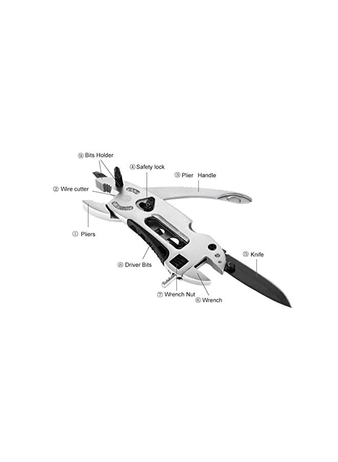 IAF Pliers Pocket Knife Screwdriver Set Kit Adjustable Wrench Jaw Spanner Repair Survival Hand Multi Tools Mini - Image 2