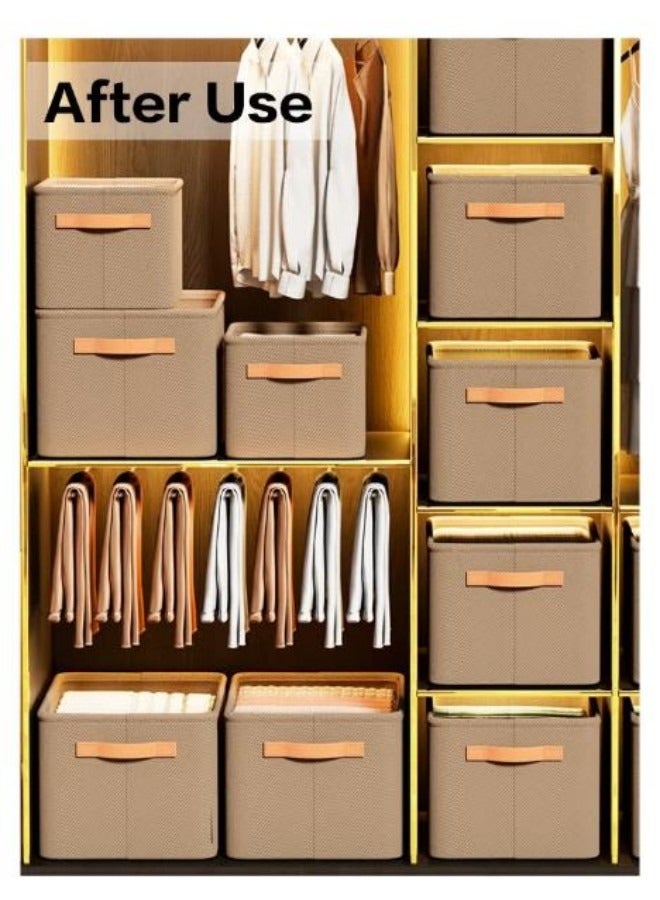 1/2/3Pcs Wardrobe Clothes Organizer Foldable  Closet Storage Organizer For Clothes Jeans Washable Closet Storage Boxes With Carrying  Handles Cube Storage Bin For Home Bedroom - Image 4