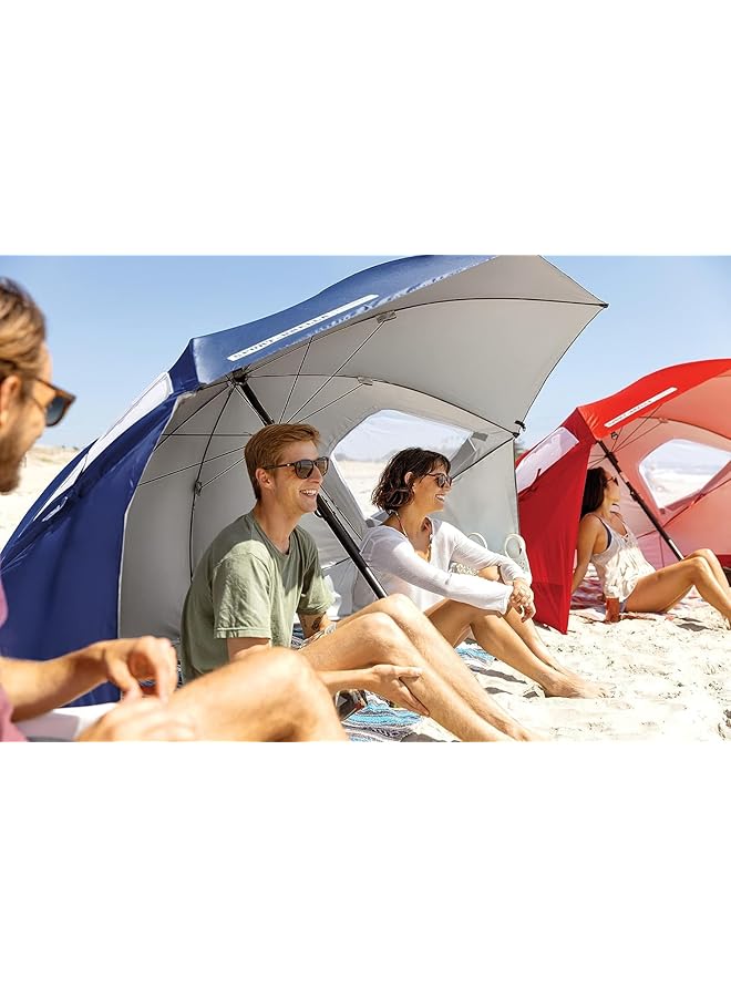 CCOVERY Beach Tent Umbrella Camping Sun Shelters SPF 50+++ Portable Sunshade Tent Umbrella With Window Beach Umbrella for Camping and Sports Events Blue 2.4m - Image 5