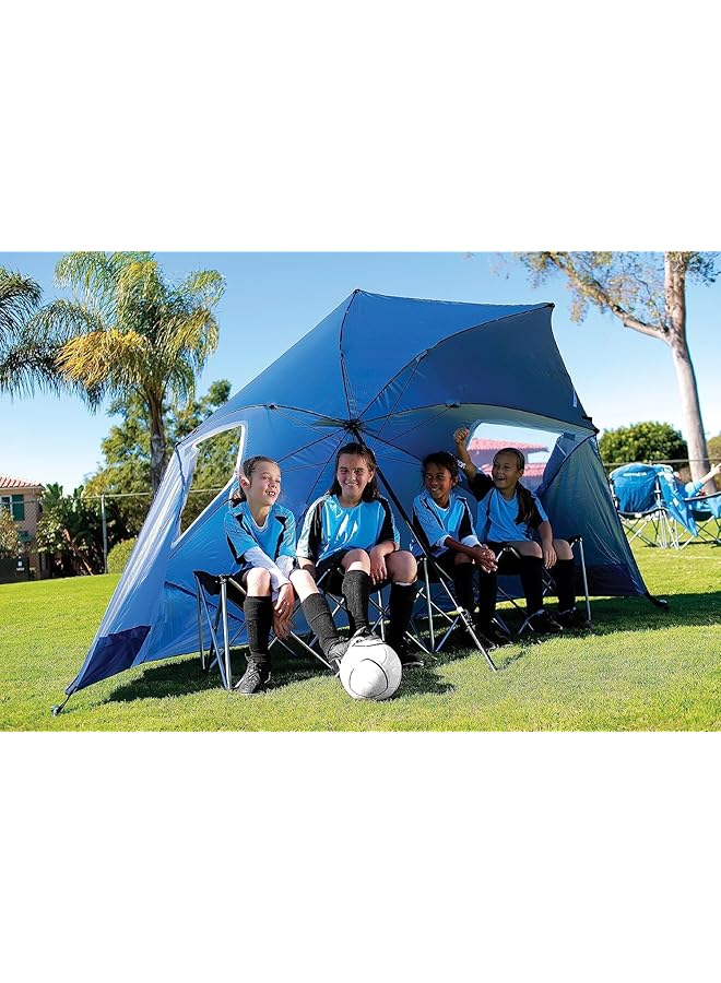 CCOVERY Beach Tent Umbrella Camping Sun Shelters SPF 50+++ Portable Sunshade Tent Umbrella With Window Beach Umbrella for Camping and Sports Events Blue 2.4m - Image 4