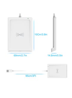 Contact NFC Dual Smart Card Reader for IC ID Banking White