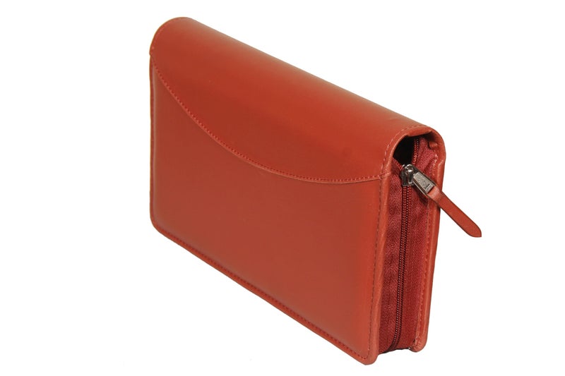 Sukeshcraft Cheque Book Holder for 8 Cheque Books | Multi-Pocket Rexine Organizer I Locker Key Holder | Handy 6.25 × 10.80 × 1.80 inch. Size (Rexin, Grian-Tan) - Image 1