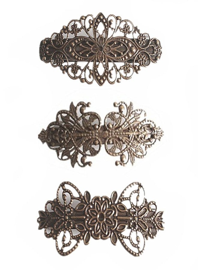 esowemsn 3PCS Vintage Hair Barrettes Alloy Copper Hair Clips Retro French Flower Hair Pins Hair DIY Decoration Accessories for Girls Women - Image 1