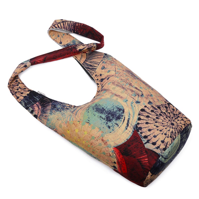 Coton Pose Women Shoulder Handbags Fashion canvas Hippie Crossbody Bags Bohemian Animal Prints Hobo Bags (Purple) - Image 3