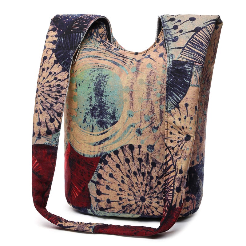 Coton Pose Women Shoulder Handbags Fashion canvas Hippie Crossbody Bags Bohemian Animal Prints Hobo Bags (Purple) - Image 2