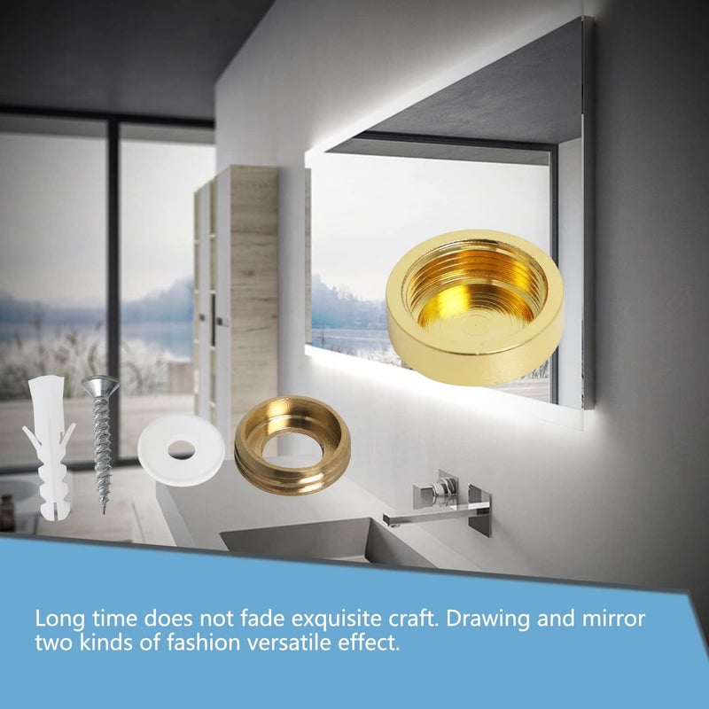 Aopin Mirror Screw Cap, Decorative Screws Cover Fasteners for Sign/Advertising Hardware Nails/Construction, Polished Shiny Gold, Round Bevel Edge, 16mm, 2Pcs - Image 5