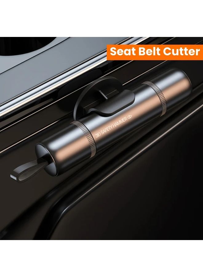 Black 3Pcs Car Safety Hammer Set With Window Breaker Seatbelt Cutter Emergency Escape Tool - Image 5
