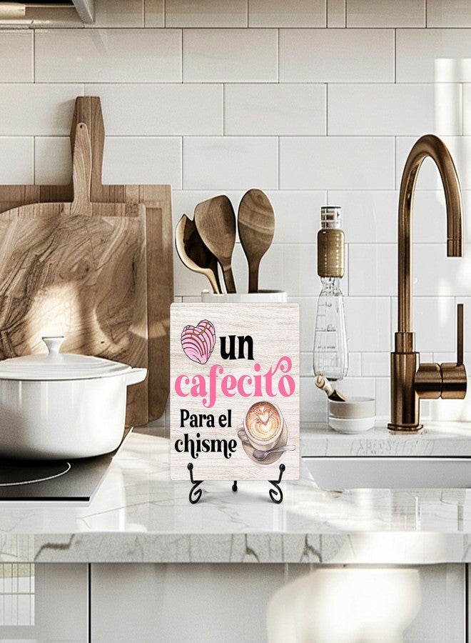 ukebobo Stylish Cafe Station Decor, Coffee Bar Sign, Pink Signs for Station, Gifts for Coffee Lovers, Rustic Farmhouse Home Office Kitchen Decoration Bar Favor and Accessories 5 x 5 Inches-105 - Image 4
