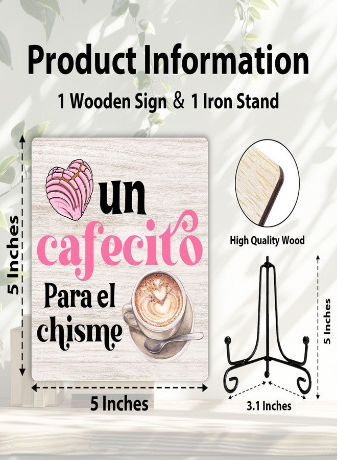 ukebobo Stylish Cafe Station Decor, Coffee Bar Sign, Pink Signs for Station, Gifts for Coffee Lovers, Rustic Farmhouse Home Office Kitchen Decoration Bar Favor and Accessories 5 x 5 Inches-105 - Image 2