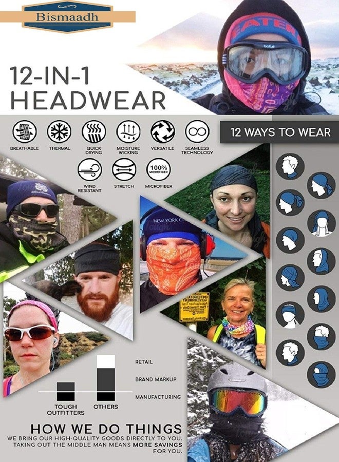 BISMAADH Headwear, Bandana, Neckgaiter, Headwrap Headband Balclava Magic Scarf - Unisex - Image 4