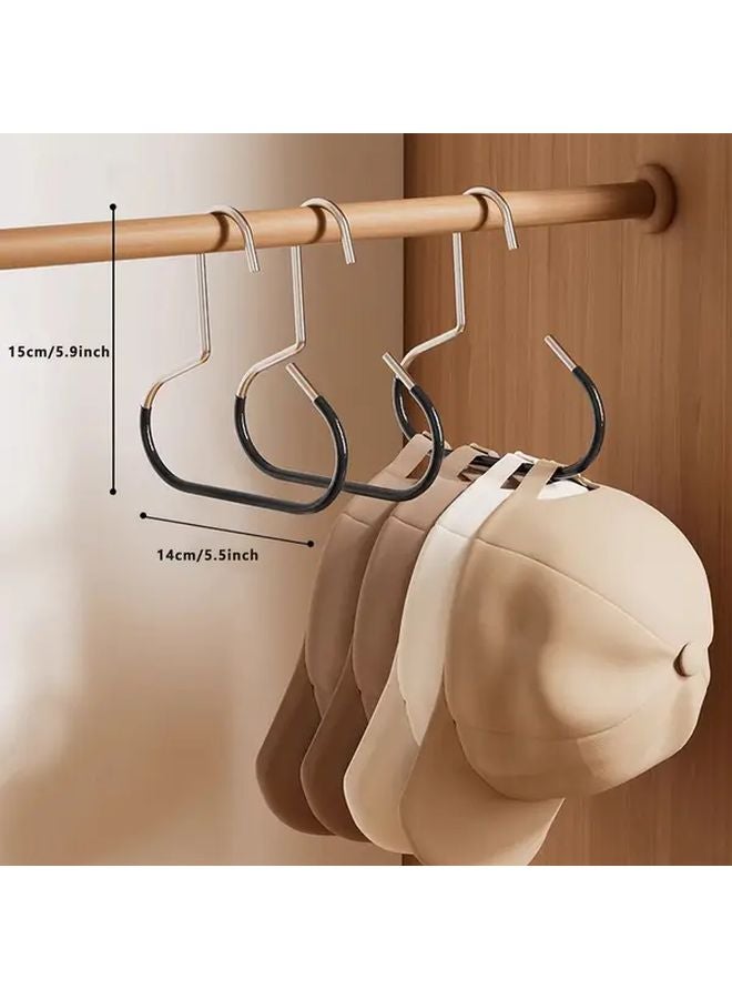 Black Heavy Duty Metal Hat Organizer 2 Pack Wall Door Mount Hooks For Hats Scarves Belts - Image 3