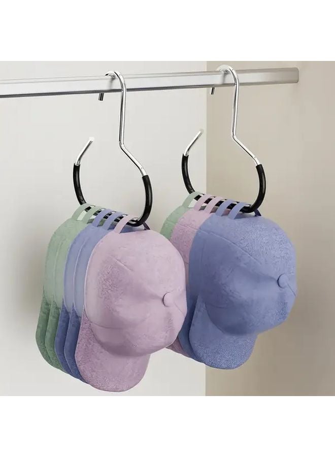 Black Heavy Duty Metal Hat Organizer 2 Pack Wall Door Mount Hooks For Hats Scarves Belts - Image 5