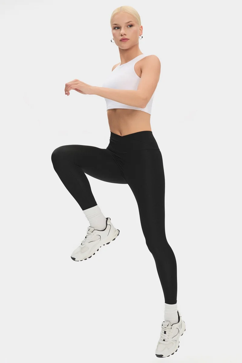 JUNE Women's Cross Waist Detailed Slimming Sports Leggings