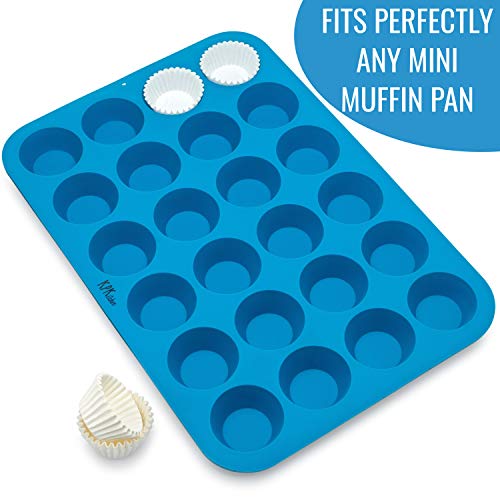 KPKitchen White Mini Cupcake Liners - 300-Pack - Mini Cups Sized Paper Cupcake Wrappers - Fits Perfectly Any Muffin Baking Pan - Cup Cake Liner for Cupcakes, Muffins, Keto Fat Bombs & Cheesecakes - Image 3