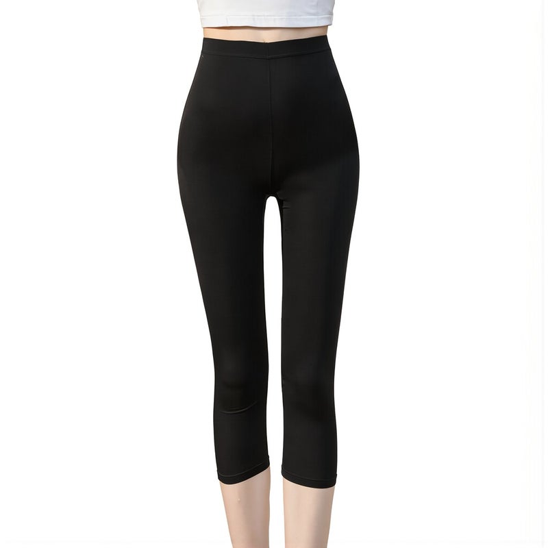 Capri Leggings for Women Multi Occasion Workout Yoga Travel Casual Home Gray M - Image 1