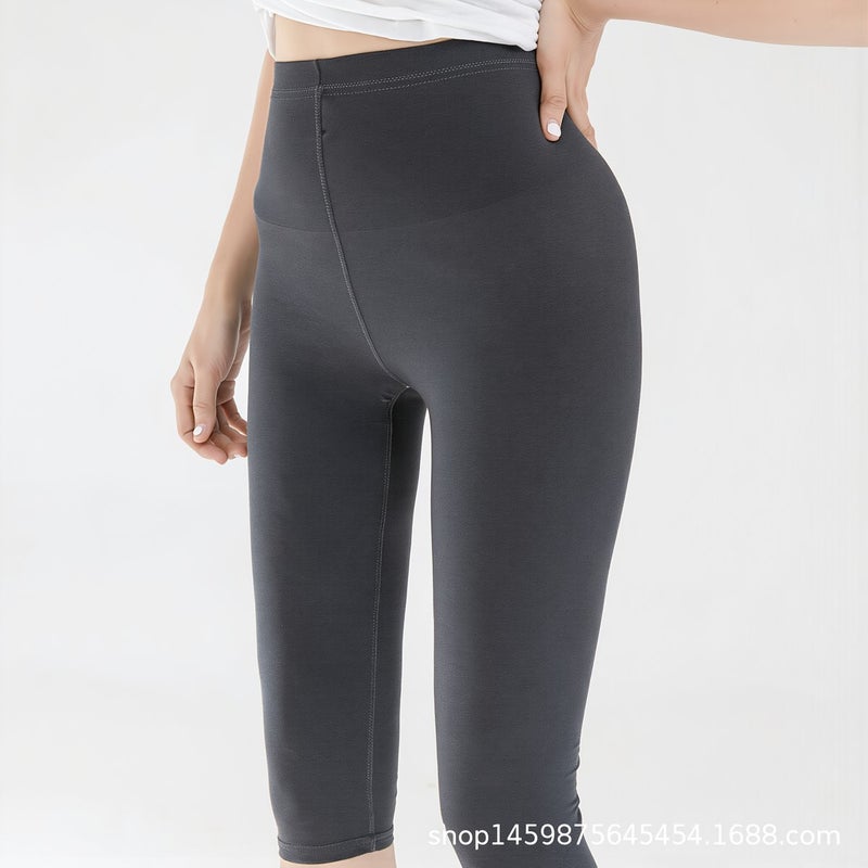 Capri Leggings for Women Multi Occasion Workout Yoga Travel Casual Home Gray M - Image 4