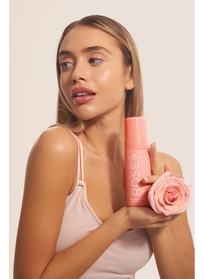 COCOSOLIS Rose Clean & Hydrate Face Foam Deep Pore Facial Cleansing Foam with Moisturising Hyaluronic Acid and Glycerine - Image 2