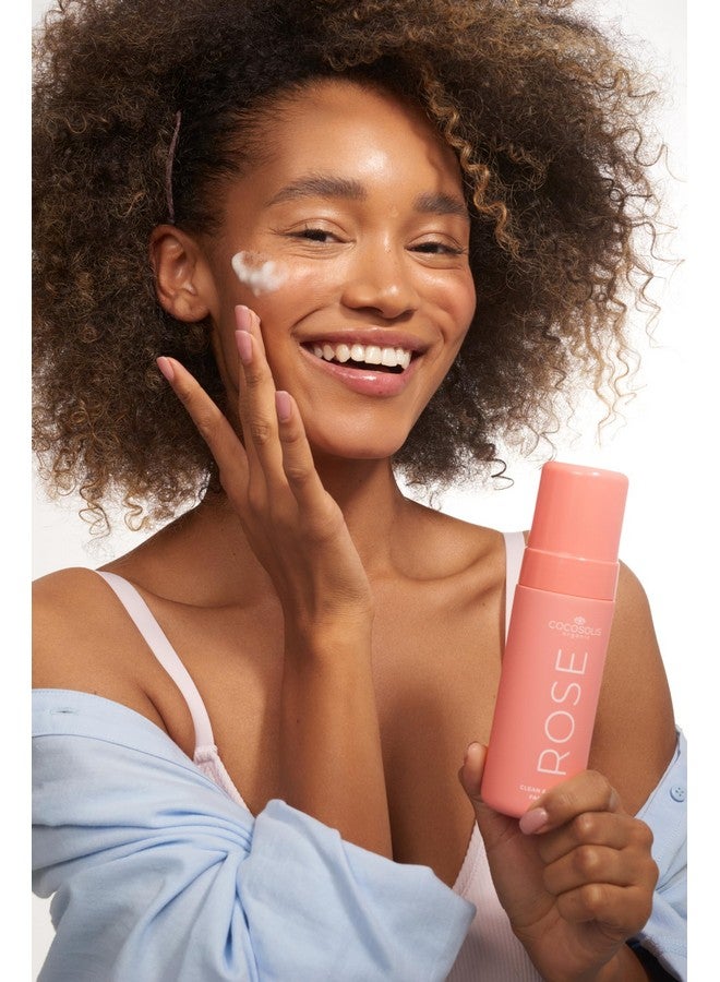COCOSOLIS Rose Clean & Hydrate Face Foam Deep Pore Facial Cleansing Foam with Moisturising Hyaluronic Acid and Glycerine - Image 4