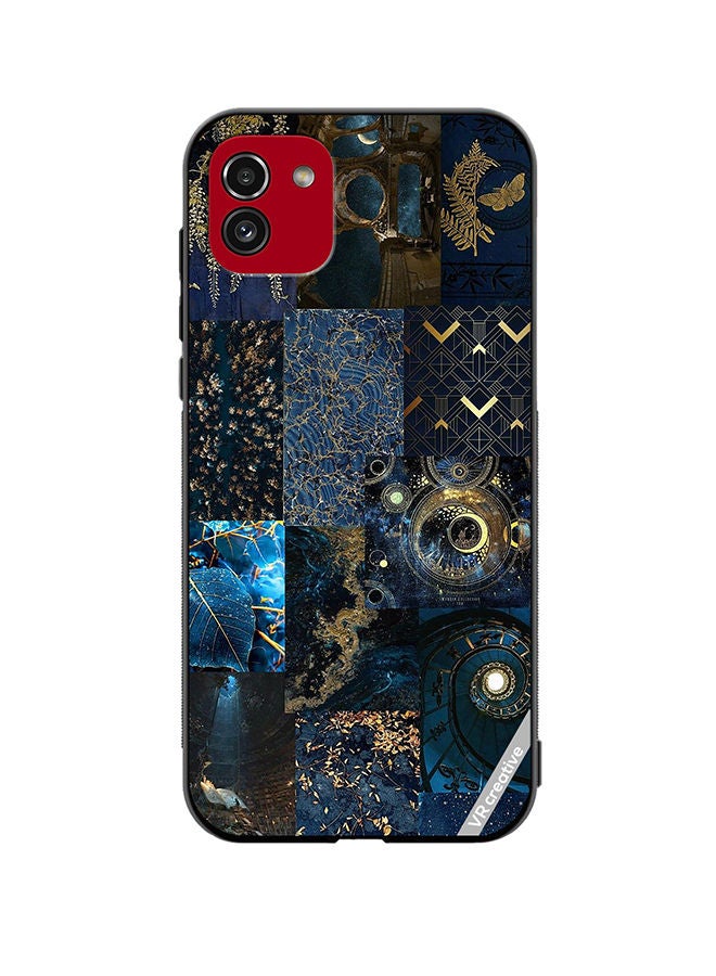 VR CREATIVE Protective Case Cover For Samsung Galaxy A03 Blue Neon College Design Multicolour - Image 1