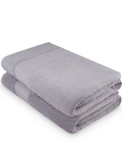 Aten Homeware ATEN Homeware Supreme Egyptian Cotton Bath Towel Set – 2 Piece Set with 2 Extra Large Bath Towels 70 x 140 cm, Ultra Soft, Highly Absorbent, OEKO-TEX Certified, Made in Egypt - (Grey) - 2 PIECES  - Image 1