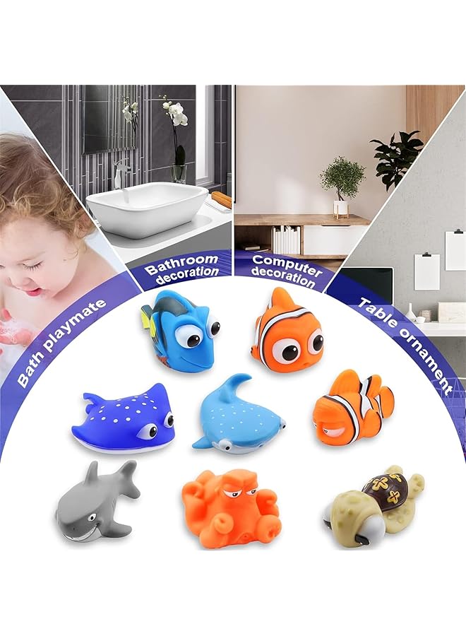 erorex Kid Shower Toy Baby Bath Toys 8Pcs Bath Toys For Kids Bathtub Water Toys Shark Toddlers Infant - Image 5