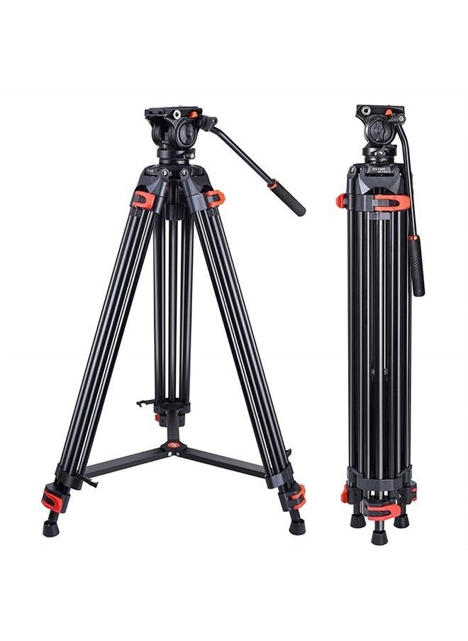 COMAN Heavy Duty Tripod Professional Video Tripod Aluminium 72inch with 360 Degree Fluid Head for Canon Nikon DSLR Camcorder Cameras Spotting Scopes  - Image 1