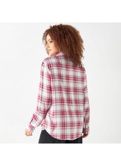 Lee Cooper Lee Cooper Checked Shirt with Roll-Up Sleeves and Pocket  - Image 3