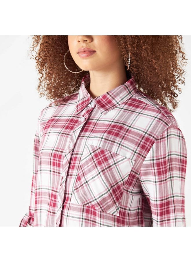 Lee Cooper - Lee Cooper Checked Shirt with Roll-Up Sleeves and Pocket - Image 1