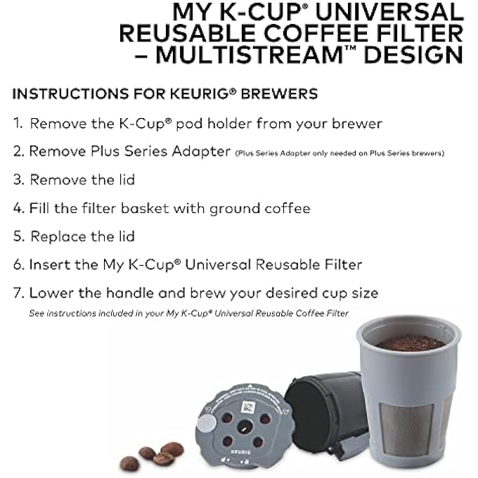 كاست ويف أكواب K قابلة لإعادة الاستخدام لـ KeuRig، فلتر قهوة قابل لإعادة الاستخدام لـ K Cup، كوب K واحد قابل لإعادة التعبئة لـ KeuRig، خالٍ من مادة BPA - Image 5