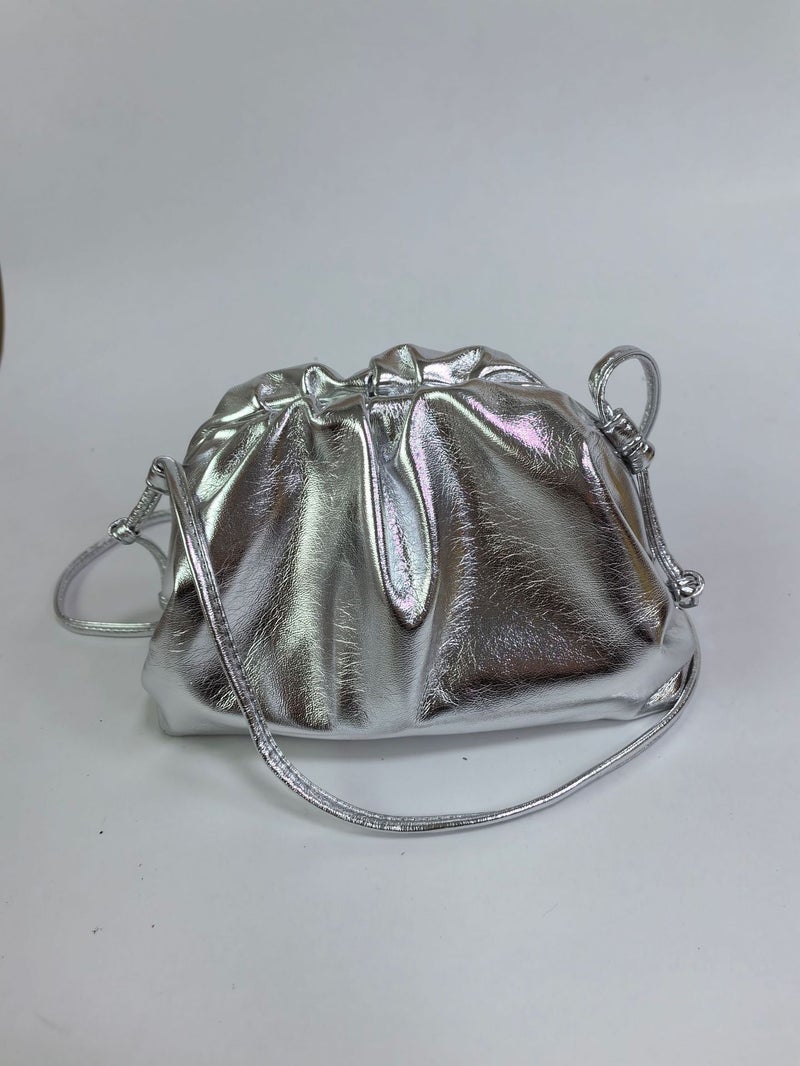 Cloud Bag Women'S French Style Small Popular Internet Popular Folded Bag Dumpling Bag New Fashionable Leather Soft Leather Shoulder Crossbody Bag - Image 1