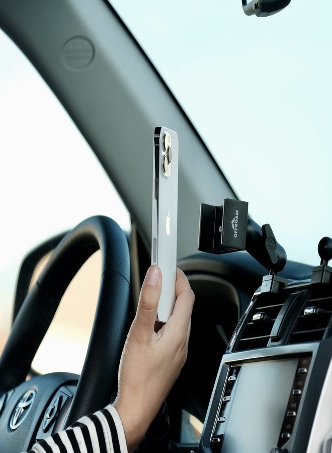 Offroam Phone Mount Made for Toyota 4Runner 2010-2024, CNC-Machined Aluminium, Universal Spring Loaded Holder, 360-Degree Swivel, One-Hand Operation - Image 3