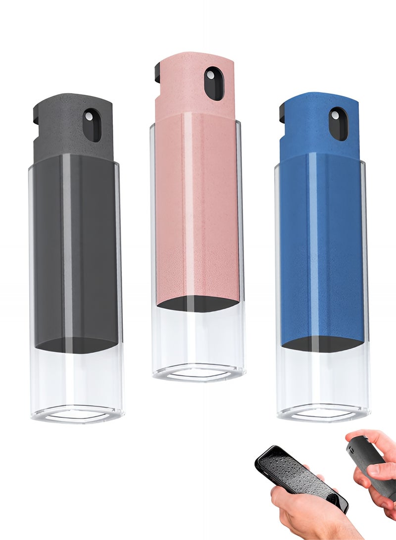 Taimi 3-Pcs All-in-One Touchscreen Cleaner, Spray and Built-in Microfiber Cloth with Clear Protective Case, Screen Cleaner for All Phones, Laptop and Tablet - Black/Pink/Blue  - Image 1