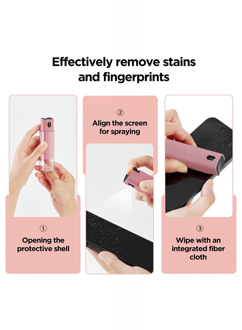 Taimi 3-Pcs All-in-One Touchscreen Cleaner, Spray and Built-in Microfiber Cloth with Clear Protective Case, Screen Cleaner for All Phones, Laptop and Tablet - Black/Pink/Blue  - Image 5