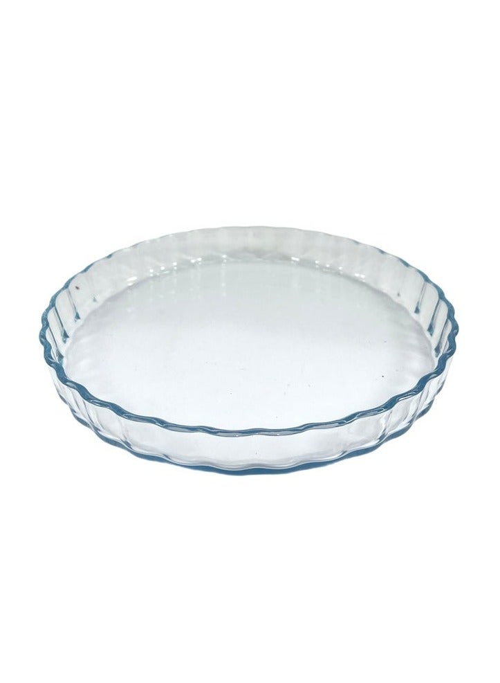 Homemaker Premium Turkish-Made Round Fluted Glass Baking Dish – 1.2L Capacity, 26.4cm Diameter, 5.8cm Height – Elegant Design, Oven-Safe & Durable - Image 1