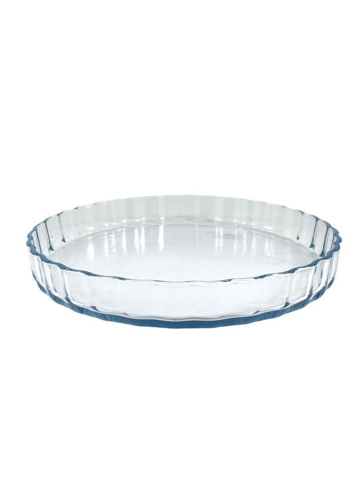 Homemaker Premium Turkish-Made Round Fluted Glass Baking Dish – 1.2L Capacity, 26.4cm Diameter, 5.8cm Height – Elegant Design, Oven-Safe & Durable - Image 3